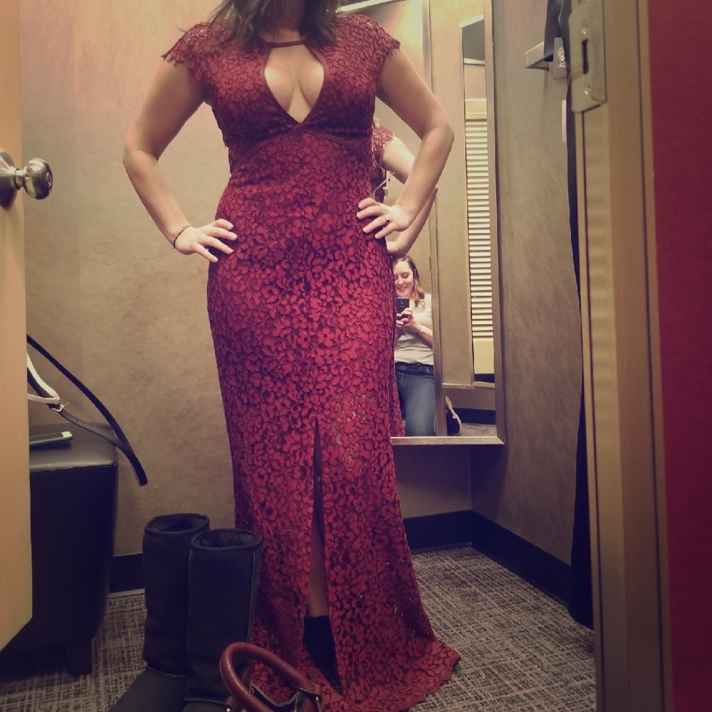 Harlyn Red Lace Gown